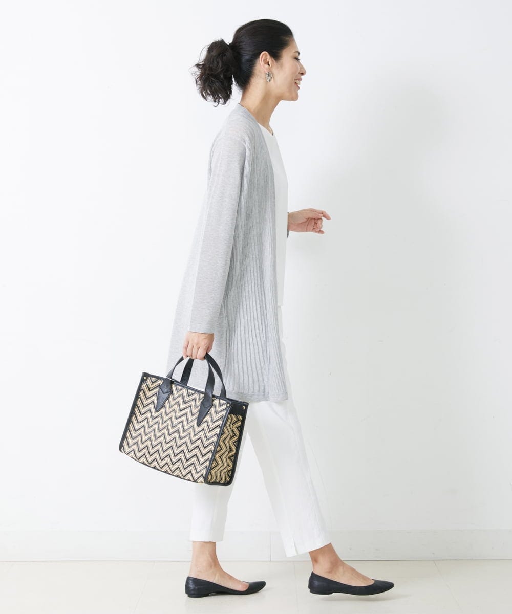 PZSGQ44290 GEORGES RECH(ジョルジュ・レッシュ) 【セットアップ対応】シアーストライプカーディガン グレー