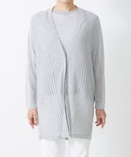 PZSGQ44290 GEORGES RECH(ジョルジュ・レッシュ) 【セットアップ対応】シアーストライプカーディガン グレー