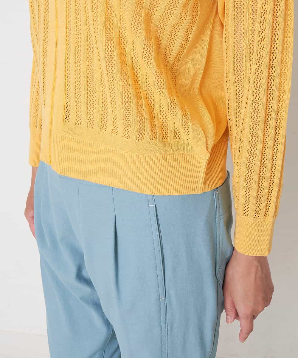 PZSGQ63230 GEORGES RECH(ジョルジュ・レッシュ) 透かし編みショートカーディガン イエロー