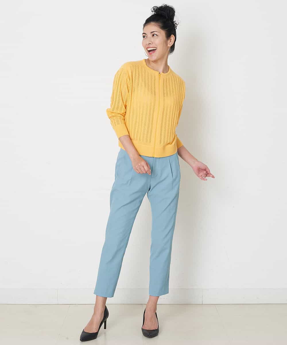 PZSGQ63230 GEORGES RECH(ジョルジュ・レッシュ) 透かし編みショートカーディガン イエロー