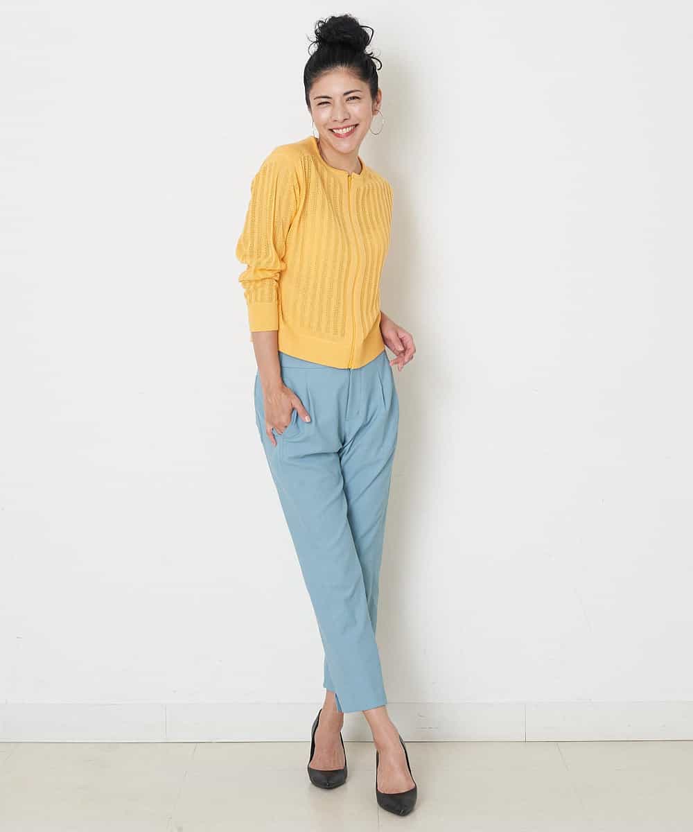 PZSGQ63230 GEORGES RECH(ジョルジュ・レッシュ) 透かし編みショートカーディガン イエロー