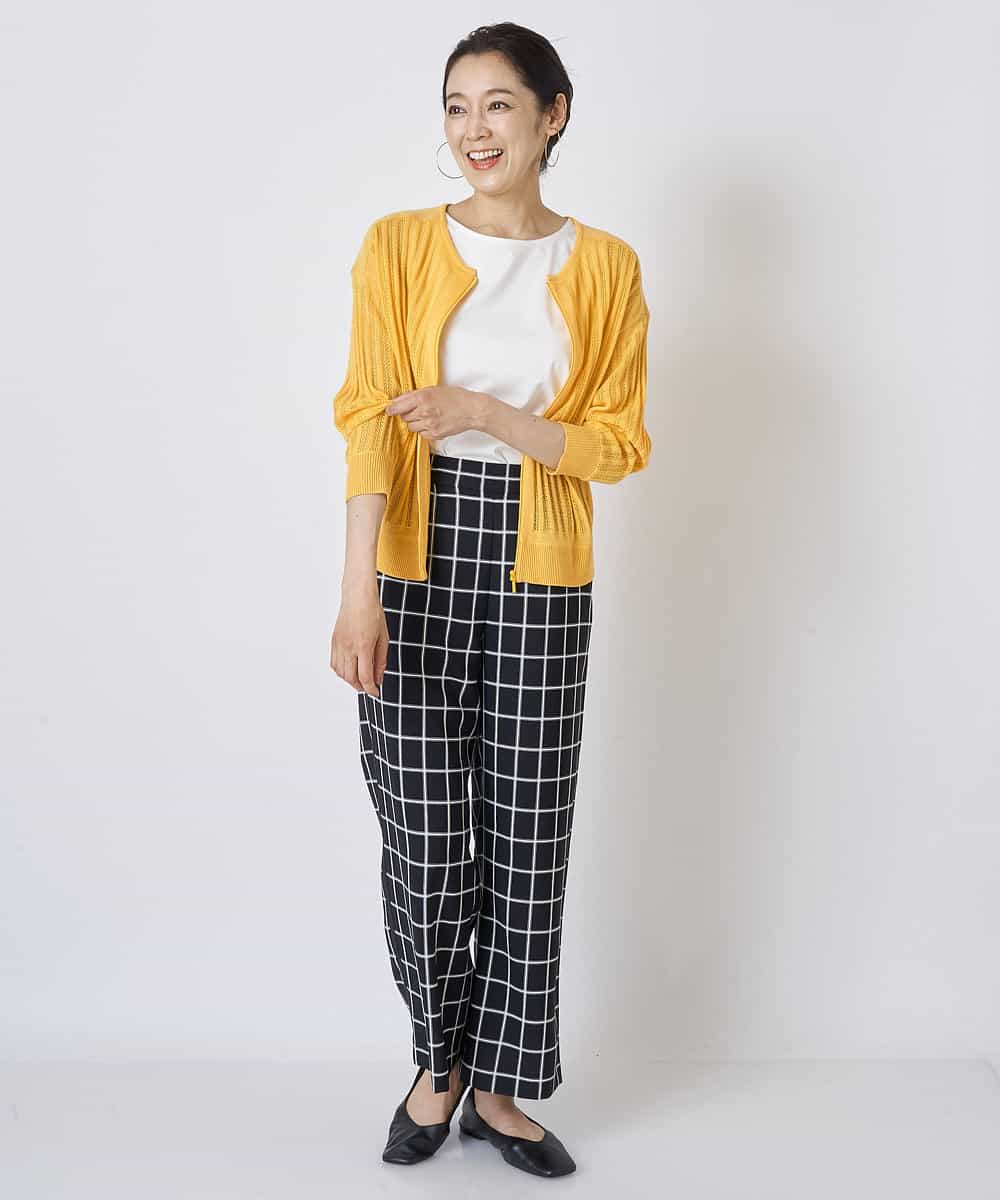 PZSGQ63230 GEORGES RECH(ジョルジュ・レッシュ) 透かし編みショートカーディガン イエロー