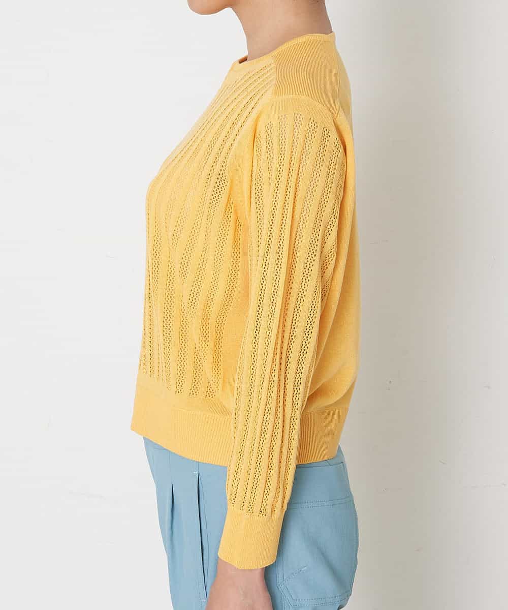 PZSGQ63230 GEORGES RECH(ジョルジュ・レッシュ) 透かし編みショートカーディガン イエロー