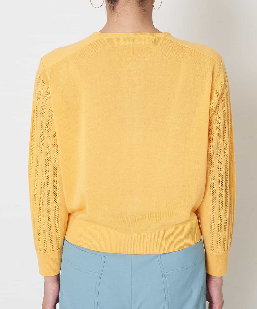 PZSGQ63230 GEORGES RECH(ジョルジュ・レッシュ) 透かし編みショートカーディガン イエロー