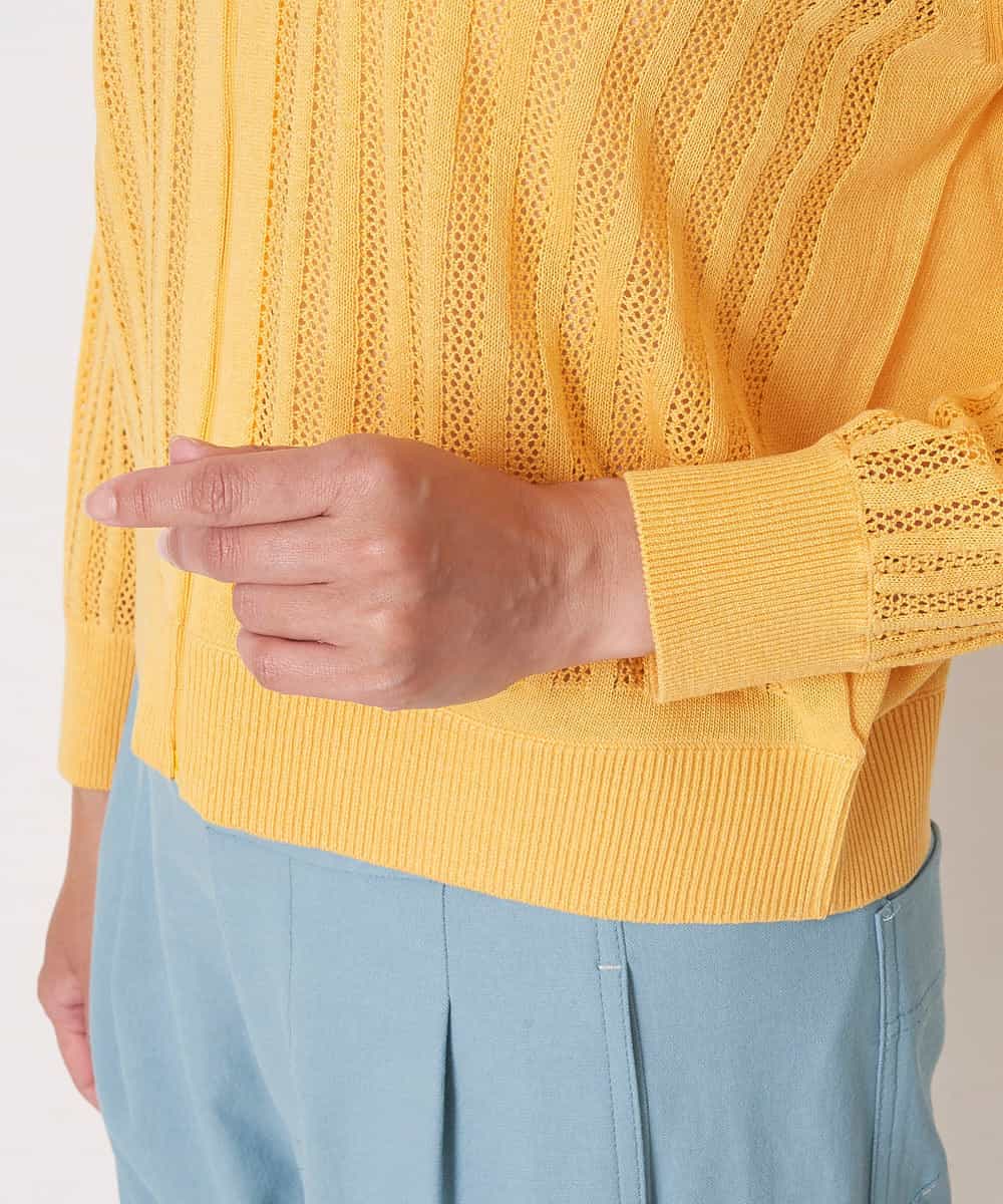 PZSGQ63230 GEORGES RECH(ジョルジュ・レッシュ) 透かし編みショートカーディガン イエロー