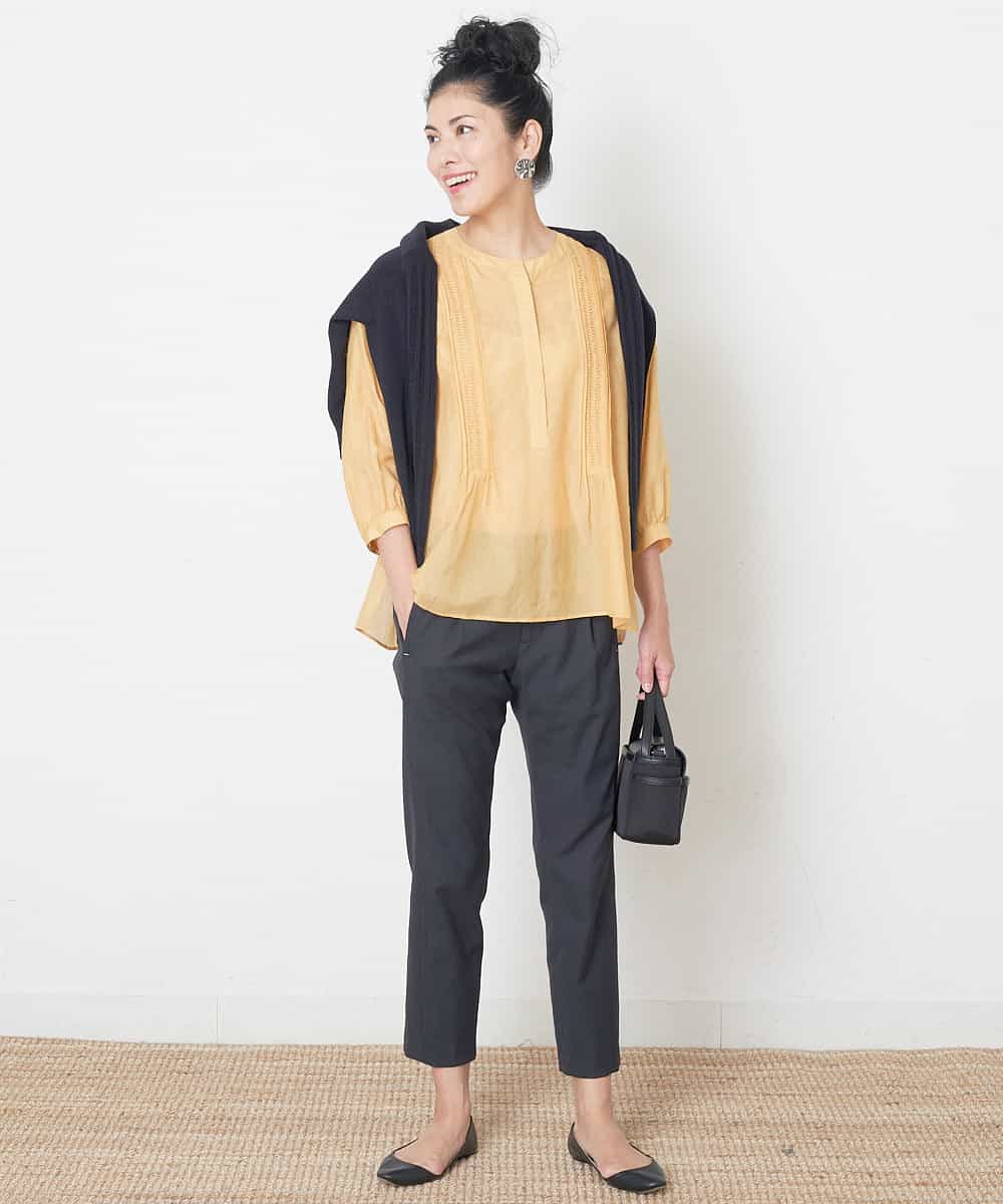 PZSGQ63230 GEORGES RECH(ジョルジュ・レッシュ) 透かし編みショートカーディガン ネイビー