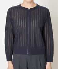 PZSGQ63230 GEORGES RECH(ジョルジュ・レッシュ) 透かし編みショートカーディガン ネイビー