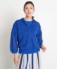 PZSGS26230 GEORGES RECH(ジョルジュ・レッシュ) 8分袖シアーニットフードカーディガン ホワイト