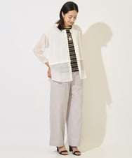 PZSHB03290 GEORGES RECH(ジョルジュ・レッシュ) リネンライクコットンシアーカーディガン ブラック