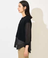PZSHB03290 GEORGES RECH(ジョルジュ・レッシュ) リネンライクコットンシアーカーディガン ブラック