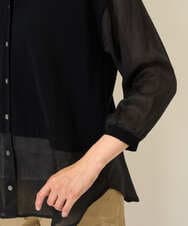 PZSHB03290 GEORGES RECH(ジョルジュ・レッシュ) リネンライクコットンシアーカーディガン ブラック