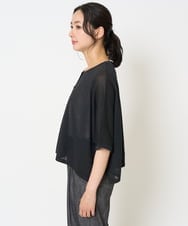 PZSHB07250 GEORGES RECH(ジョルジュ・レッシュ) ペーパーヤーンドルマンスリーブカーディガン ブラック