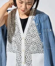 PZSHD42330 GEORGES RECH(ジョルジュ・レッシュ)  [セットアップ対応]ラッセルレースチュニックベスト アイボリー