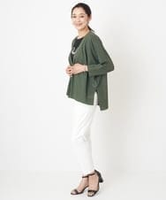 PZSHT06210 GEORGES RECH(ジョルジュ・レッシュ) [アンサンブル対応]ヴィスコースリネン8分袖ワイドカーディガン アイボリー