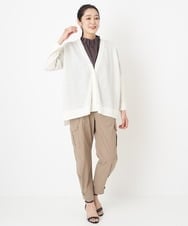 PZSHT06210 GEORGES RECH(ジョルジュ・レッシュ) [アンサンブル対応]ヴィスコースリネン8分袖ワイドカーディガン アイボリー