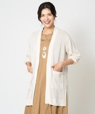 PZSHW02250 GEORGES RECH(ジョルジュ・レッシュ) コットンナイロンロングカーディガン アイボリー