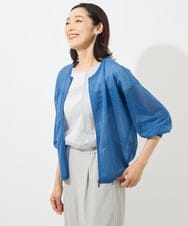 PZSHW31250 GEORGES RECH(ジョルジュ・レッシュ) シアーニットジップアップカーディガン ブルー