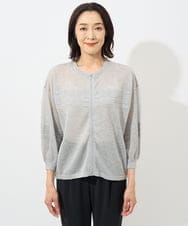 PZSHW31250 GEORGES RECH(ジョルジュ・レッシュ) シアーニットジップアップカーディガン ライトグレー