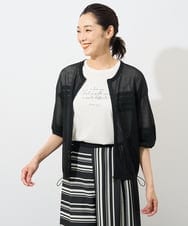 PZSHW31250 GEORGES RECH(ジョルジュ・レッシュ) シアーニットジップアップカーディガン ブラック