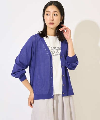 PZSJB28250 GEORGES RECH アイレット8分袖カーディガン
