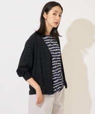 PZSJB28250 GEORGES RECH(ジョルジュ・レッシュ) アイレット8分袖カーディガン ブラック