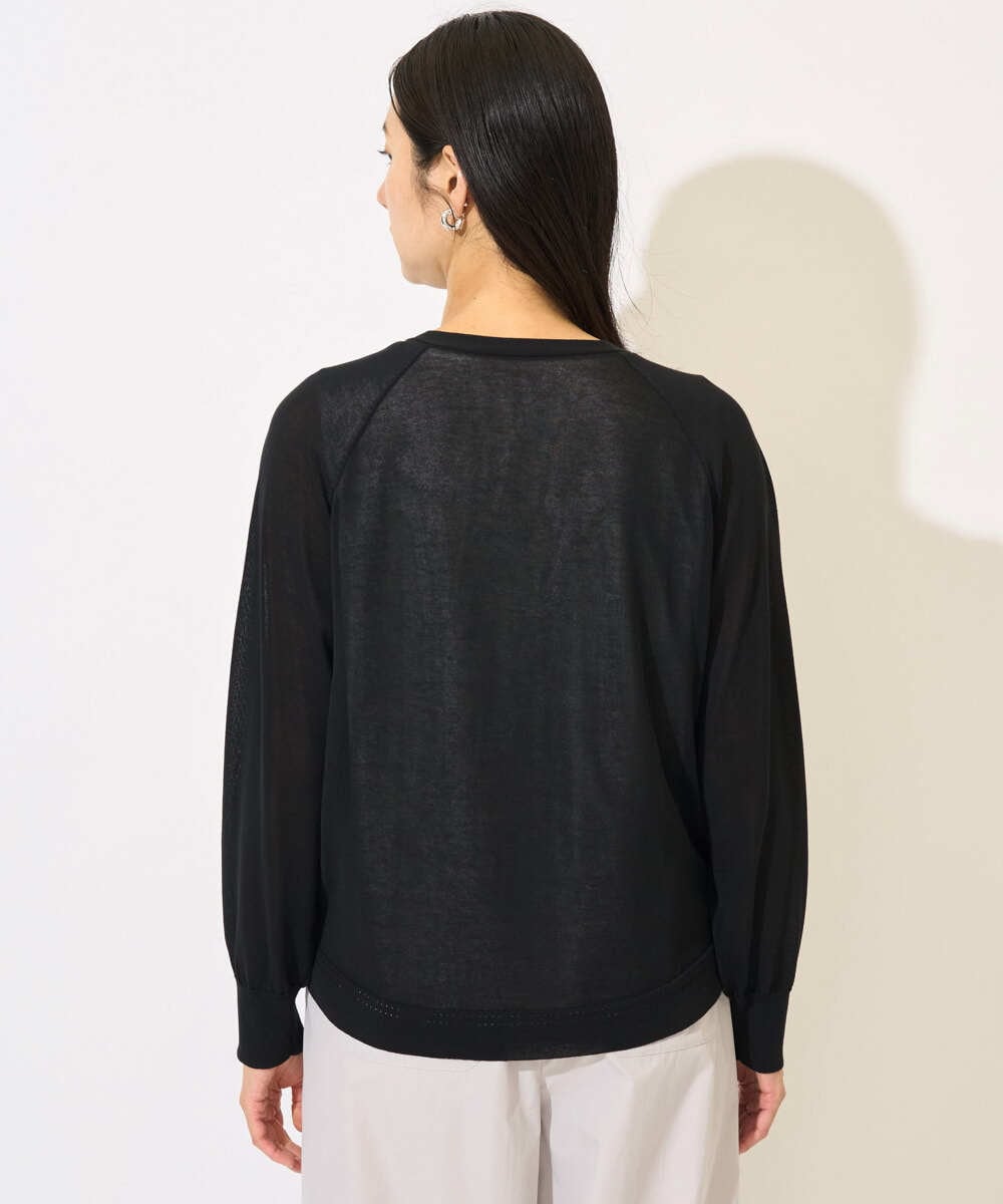 PZSJB28250 GEORGES RECH(ジョルジュ・レッシュ) アイレット8分袖カーディガン ブラック