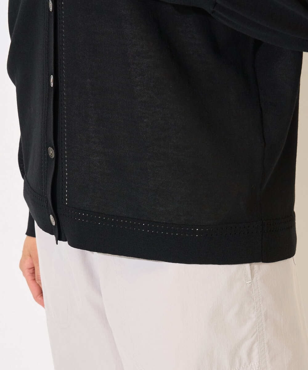 PZSJB28250 GEORGES RECH(ジョルジュ・レッシュ) アイレット8分袖カーディガン ブラック