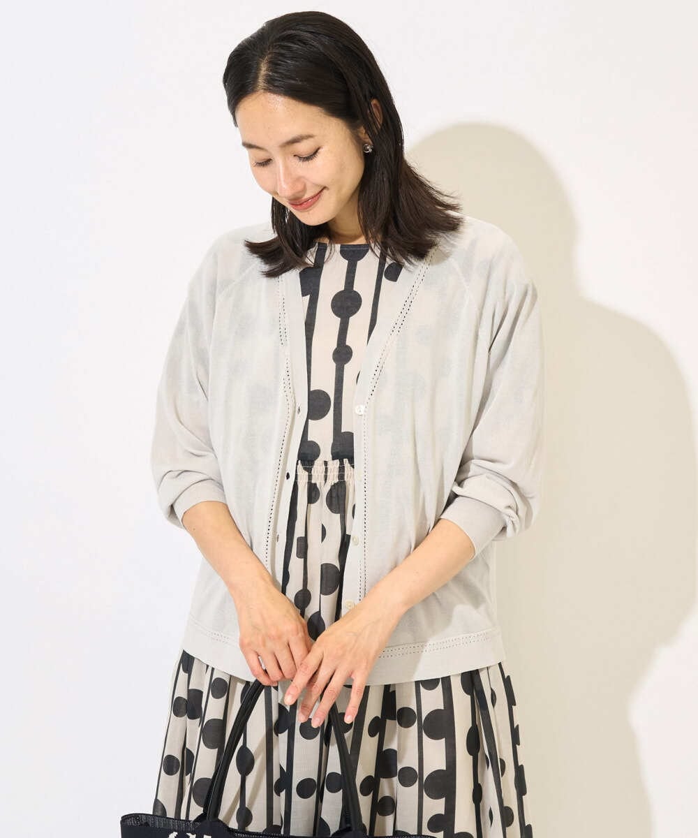 PZSJB28250 GEORGES RECH(ジョルジュ・レッシュ) アイレット8分袖カーディガン ブラック