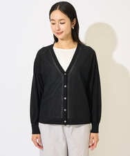 PZSJB28250 GEORGES RECH(ジョルジュ・レッシュ) アイレット8分袖カーディガン ブラック