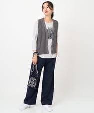 PZSJC34190 GEORGES RECH(ジョルジュ・レッシュ) リネンライクニットベスト ブラック