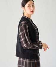 PZSJE26290 GEORGES RECH(ジョルジュ・レッシュ) シャギーモールニットベスト ベージュ