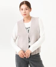 PZSJE26290 GEORGES RECH(ジョルジュ・レッシュ) シャギーモールニットベスト ベージュ