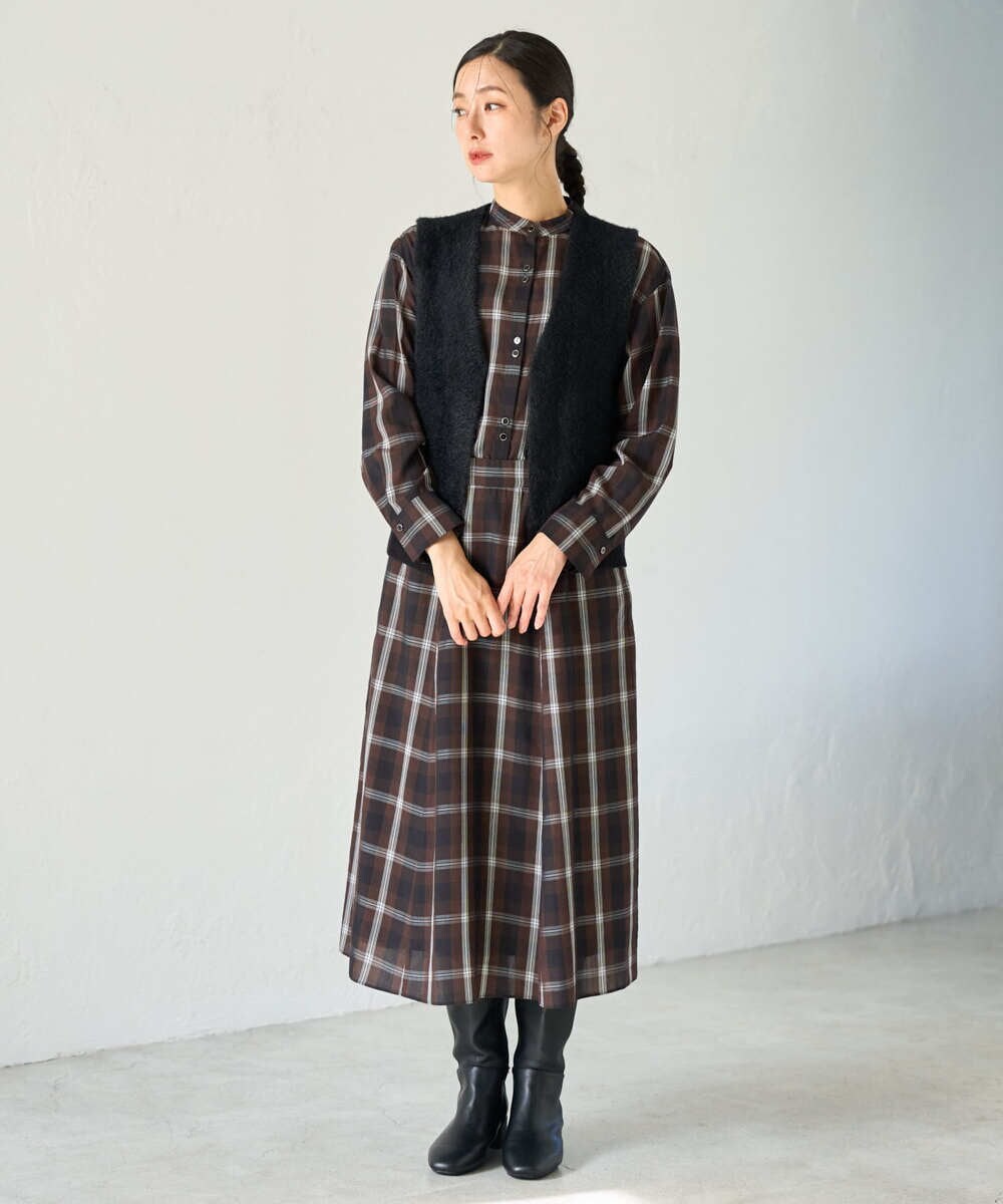 PZSJE26290 GEORGES RECH(ジョルジュ・レッシュ) シャギーモールニットベスト ベージュ