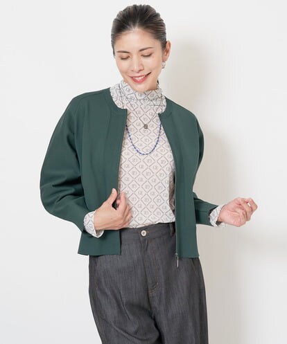 PZSJS01230  クルーネックニットジップカーディガン
