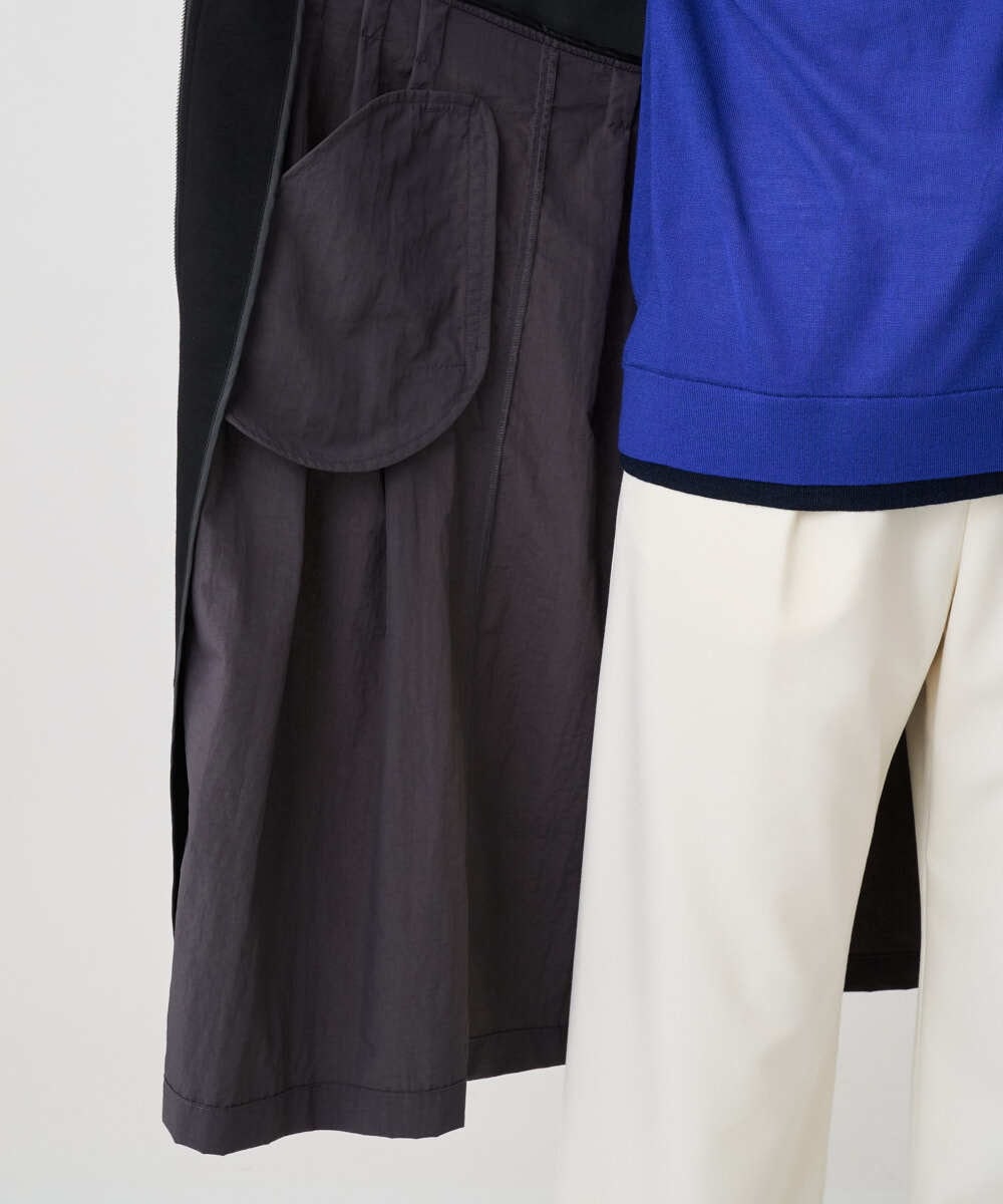 PZTAD02390 GEORGES RECH(ジョルジュ・レッシュ) ダンボールタフタドッキングロングジレ ネイビー