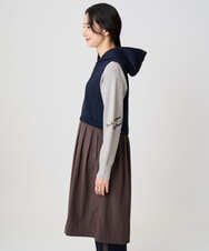 PZTAD02390 GEORGES RECH(ジョルジュ・レッシュ) ダンボールタフタドッキングロングジレ ネイビー