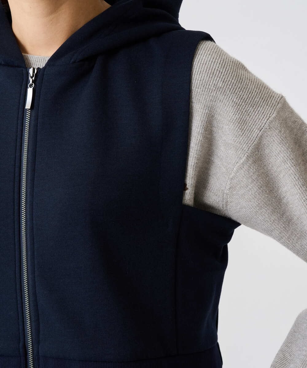 PZTAD02390 GEORGES RECH(ジョルジュ・レッシュ) ダンボールタフタドッキングロングジレ ネイビー