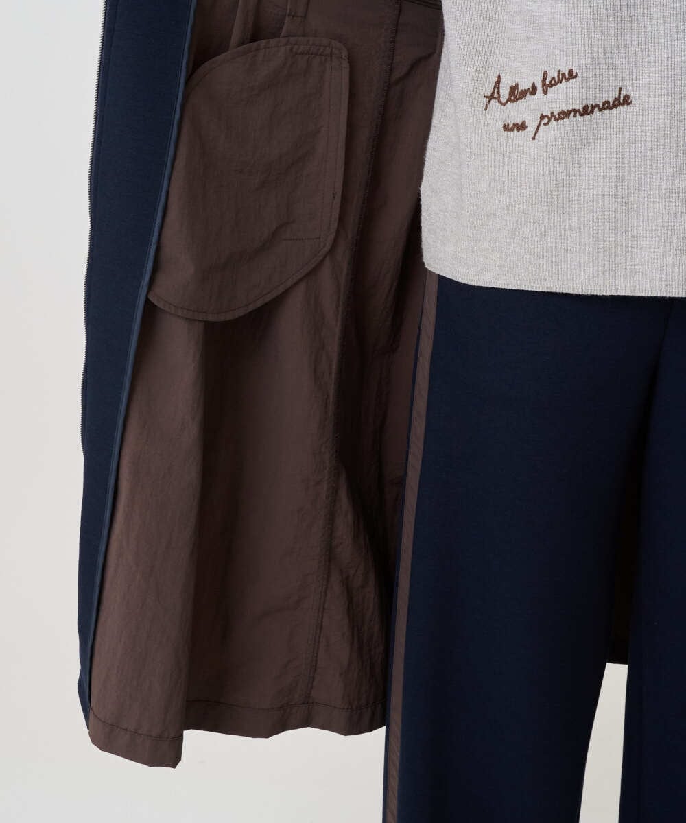 PZTAD02390 GEORGES RECH(ジョルジュ・レッシュ) ダンボールタフタドッキングロングジレ ネイビー