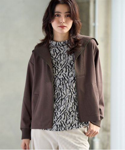 PZTAG11340 GEORGES RECH ストレッチダンボールジップアップブルゾン