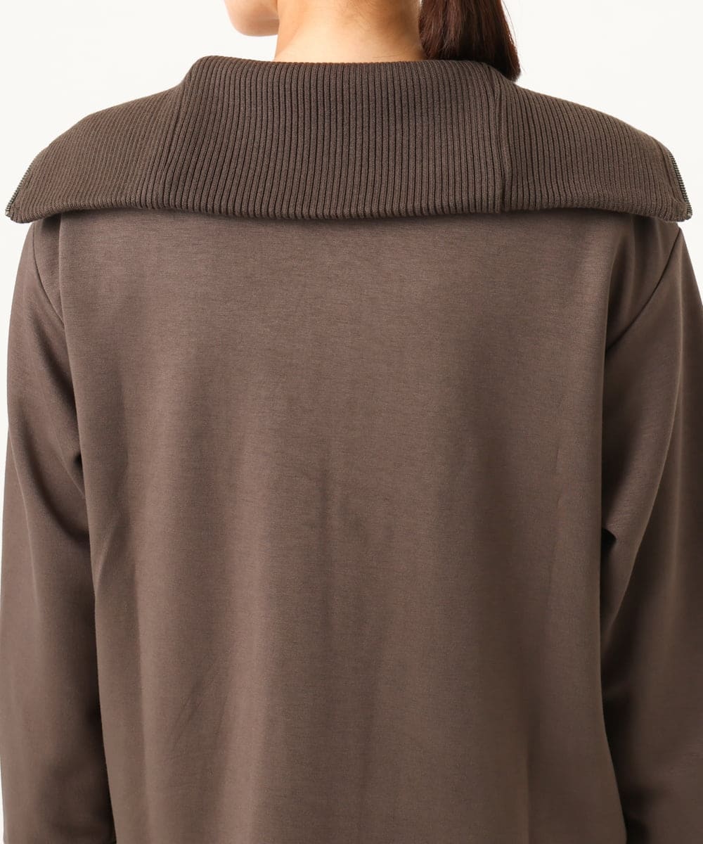 PZTAG11340 GEORGES RECH(ジョルジュ・レッシュ) ストレッチダンボールジップアップブルゾン ブラウン