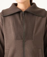 PZTAG11340 GEORGES RECH(ジョルジュ・レッシュ) ストレッチダンボールジップアップブルゾン ブラウン