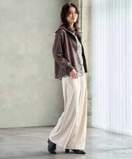 PZTAG11340 GEORGES RECH(ジョルジュ・レッシュ) ストレッチダンボールジップアップブルゾン ブラウン