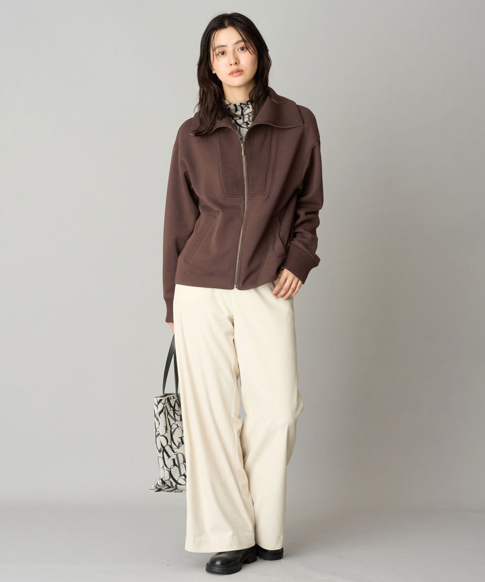PZTAG11340 GEORGES RECH(ジョルジュ・レッシュ) ストレッチダンボールジップアップブルゾン ブラック