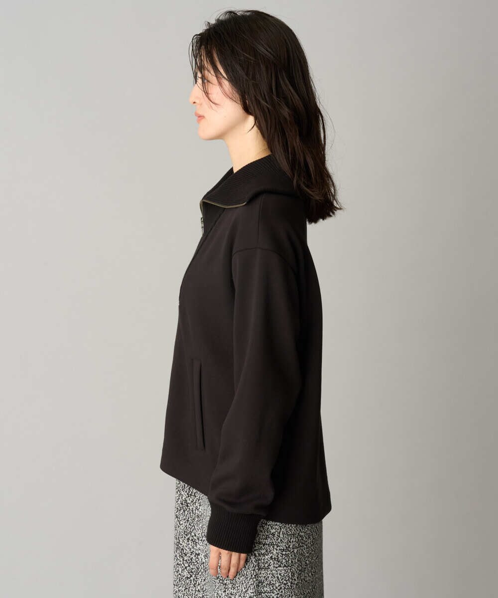 PZTAG11340 GEORGES RECH(ジョルジュ・レッシュ) ストレッチダンボールジップアップブルゾン ブラック