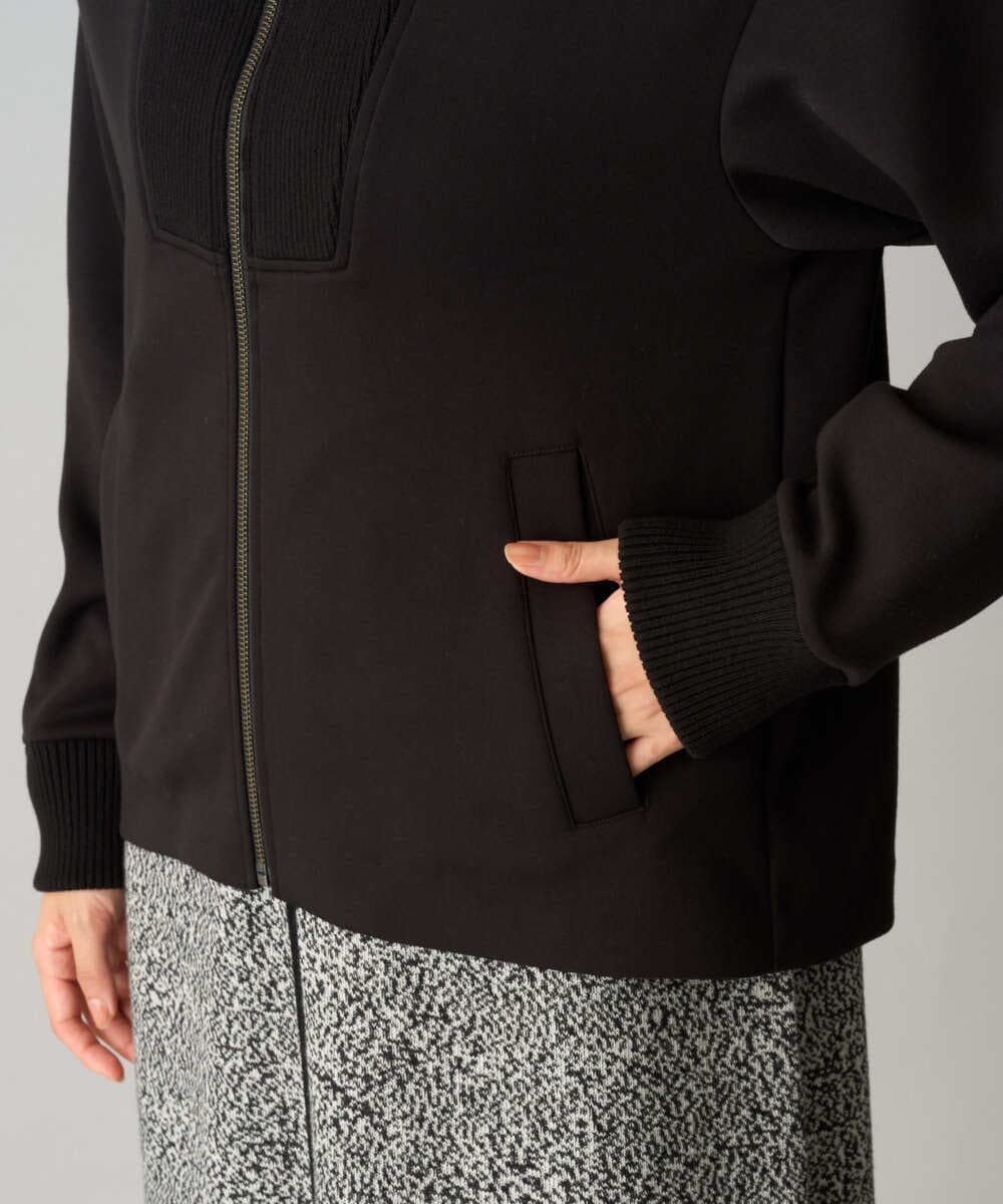PZTAG11340 GEORGES RECH(ジョルジュ・レッシュ) ストレッチダンボールジップアップブルゾン ブラック