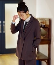 PZTAG42430 GEORGES RECH(ジョルジュ・レッシュ)  [セットアップ対応]ダブルブレストジャージーテーラードジャケット ブラック