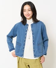 PZTEA26360 GEORGES RECH(ジョルジュ・レッシュ)  [セットアップ対応]8.5ozスウェットデニムジャケット ブルー