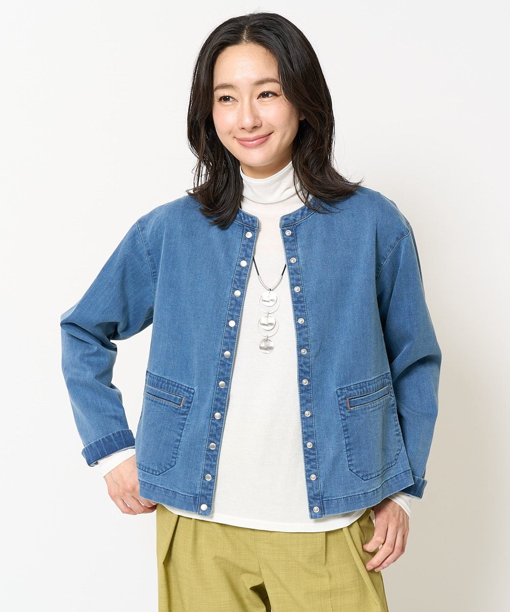 PZTEA26360 GEORGES RECH(ジョルジュ・レッシュ)  [セットアップ対応]8.5ozスウェットデニムジャケット ブルー