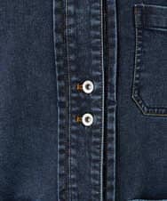 PZTEE01360 GEORGES RECH(ジョルジュ・レッシュ)  [セットアップ対応]ノーカラージャージーデニムジャケット ブルー