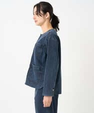 PZTEE01360 GEORGES RECH(ジョルジュ・レッシュ)  [セットアップ対応]ノーカラージャージーデニムジャケット ブルー